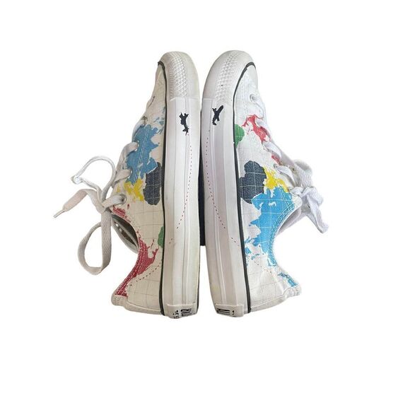 Converse All Star Chuck Taylor World Travel Map Fly Airplane Shoes Junior size 4 - Picture 7 of 9